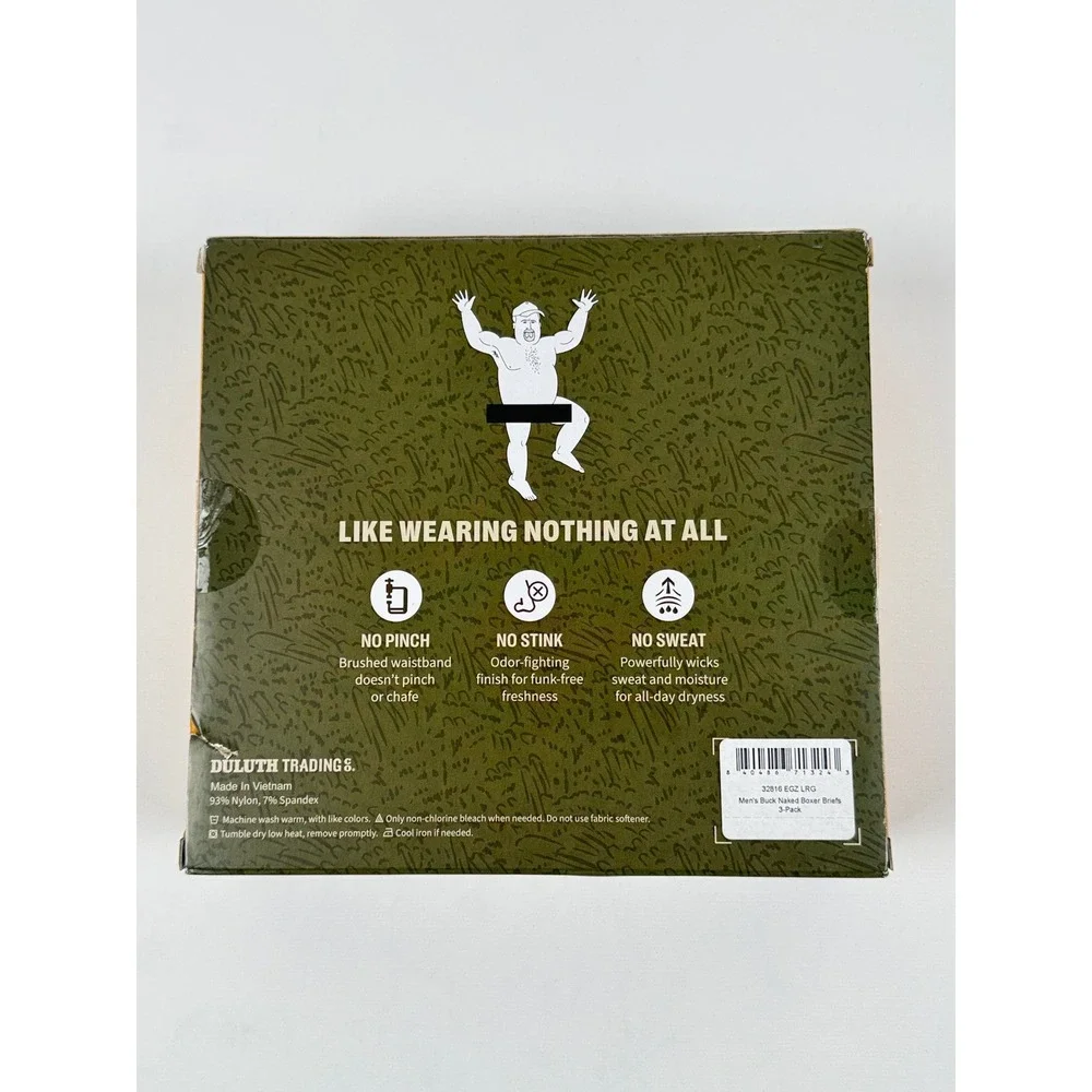 Duluth Trading Co Buck Naked Boxer Briefs Bald Eagle Multi 3-Pack Size Large